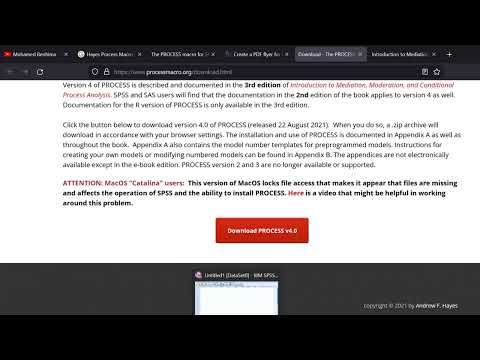 Downloading and installing Hayes Process Macro on SPSS for Moderation and Mediation