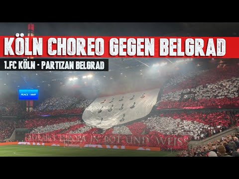 1. FC Köln: CHOREO der SÜDKURVE KÖLN gegen PARTIZAN BELGRAD (06.10.2022)