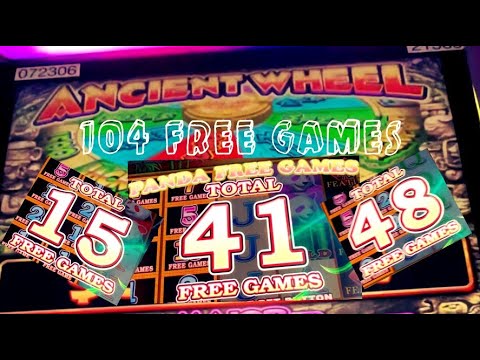 🐼🐼🐼Ancient Wheel Panda Slot Machine! 104 Free Games!!!! $4/spin max bet