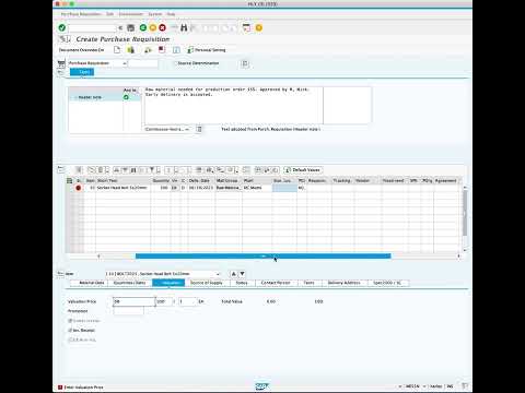 3.3 Creating a Purchase Requisition in SAP: ME51N Tutorial (Free & Full Course)