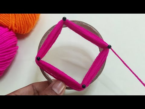 Super Easy Flower Craft ideas with Woolen Yarn | Beautiful Flower Embroidery design idea