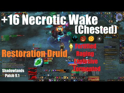 +16 Necrotic Wake Chested - Night Fae Restoration Druid PoV - World of Warcraft Shadowlands