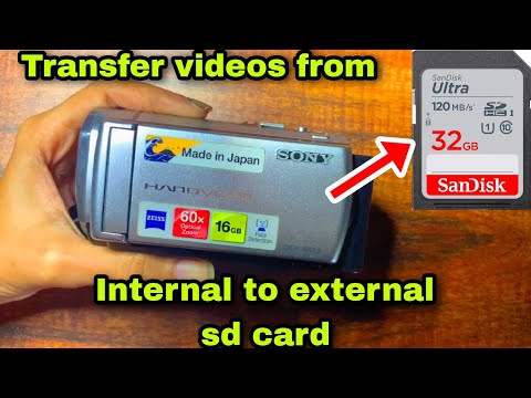 How to transfer videos from internal to external sd card in Camcorder | Sony DCR SX63