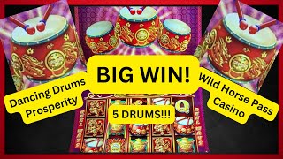 Big Win! 5 Drums on Dancing Drums Slot at Wild Horse Pass Casino – Massive Bonuses!!