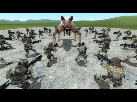 ZOOCHOSIS MUTATED ANIMALS vs 100x Navy SEALs ARMY - Garry's Mod!