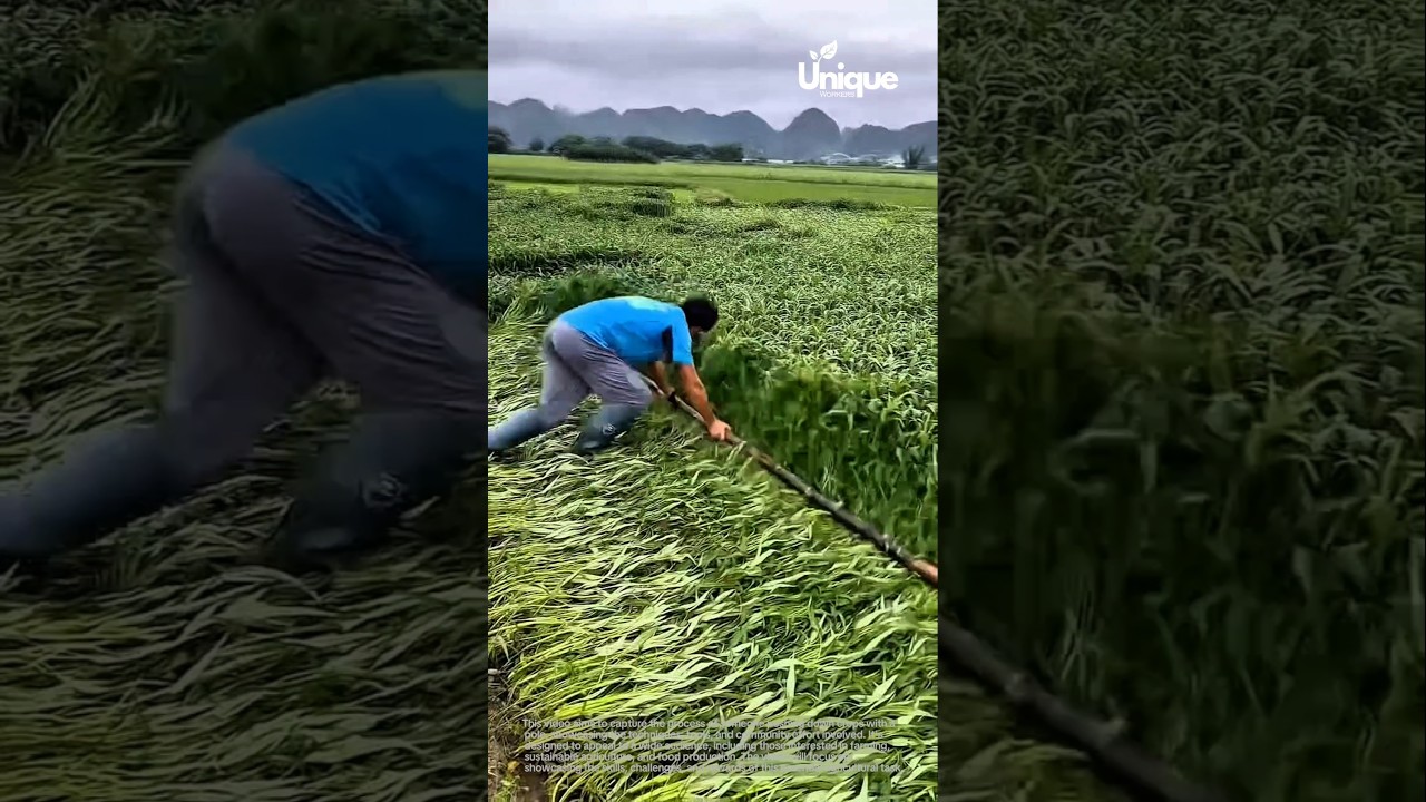 Pushing down crops: pushing down crops in the field