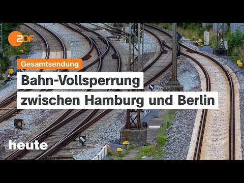 heute 19:00 Uhr vom 01.08.2025 Bahnstrecke Hamburg-Berlin gesperrt, Donald Trump verschiebt Zölle