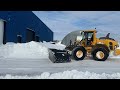 **snow plowing commercial lot over 2 feet of snow 8 height snow drift** volvo l70h w jrod z