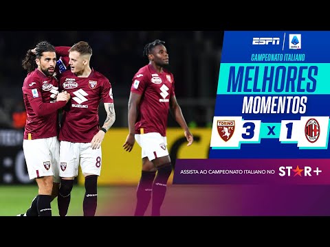 Gols e lances de Torino x Milan