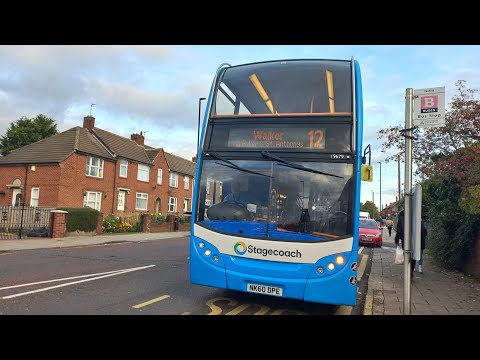 Full Route Visual: Stagecoach North east 12 Wallsend - Two Ball Lonnen 19679/NK60 DPE