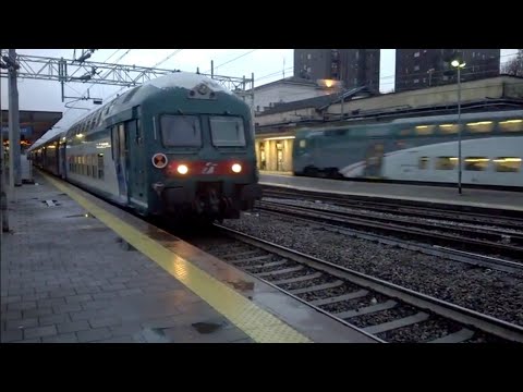 E464 383 Trenord+6 2 piani XMPR e Trenord - Monza - 23/11/2016
