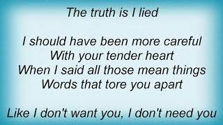 Billy Joe Royal - The Truth Is I Lied Lyrics