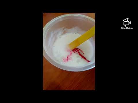 Easy way to make pink slime with glue, pink colour dynamo,body lotion and dove