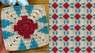 Unique Colorwork Granny Square Crochet Tutorial For Blankets 