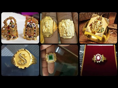 men's wear gold finger rings designs//god idols finger rings//with weight.