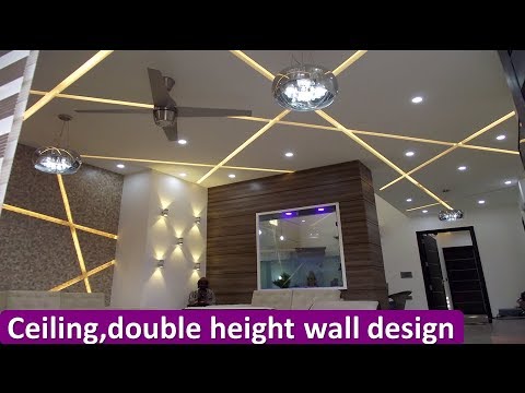Interior Design (ceiling with double height wall design ,temple design,kitchen design.. Video