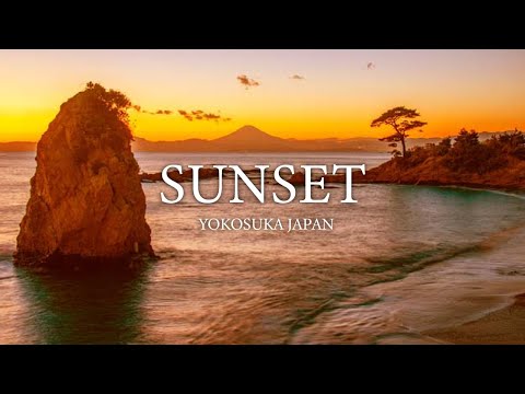 Sunset Beach Ambience with wave & nature Sounds for Sleep,Studying & Relaxation｜Japan Walk｜4K