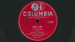 1949 SARAH VAUGHAN Lonely Girl HUGO WINTERHALTER - 78 RPM Record