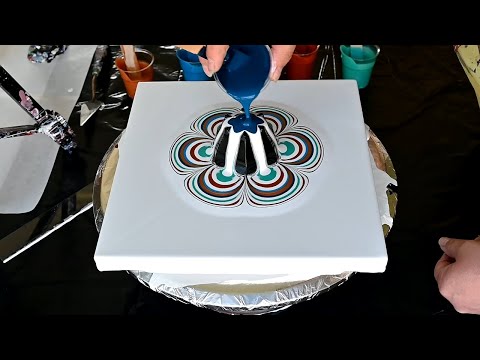 (695) NEW recipe ~ BEAUTIFUL acrylic pour flower ~ US products POURING MEDIUM ~ Fluid art tutorial