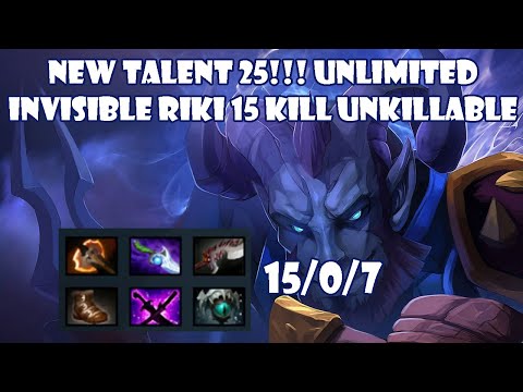 New Talent 25!!! Unlimited Invisible Riki 15 Kill Unkillable | Kimochi~ Dota 2 Patch 7.19