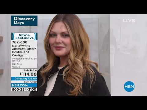 MarlaWynne Abstract Pattern Double Knit Cardigan