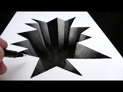Part of a video titled How to Draw a Hole in Paper: 3D Narrated Trick Art - YouTube