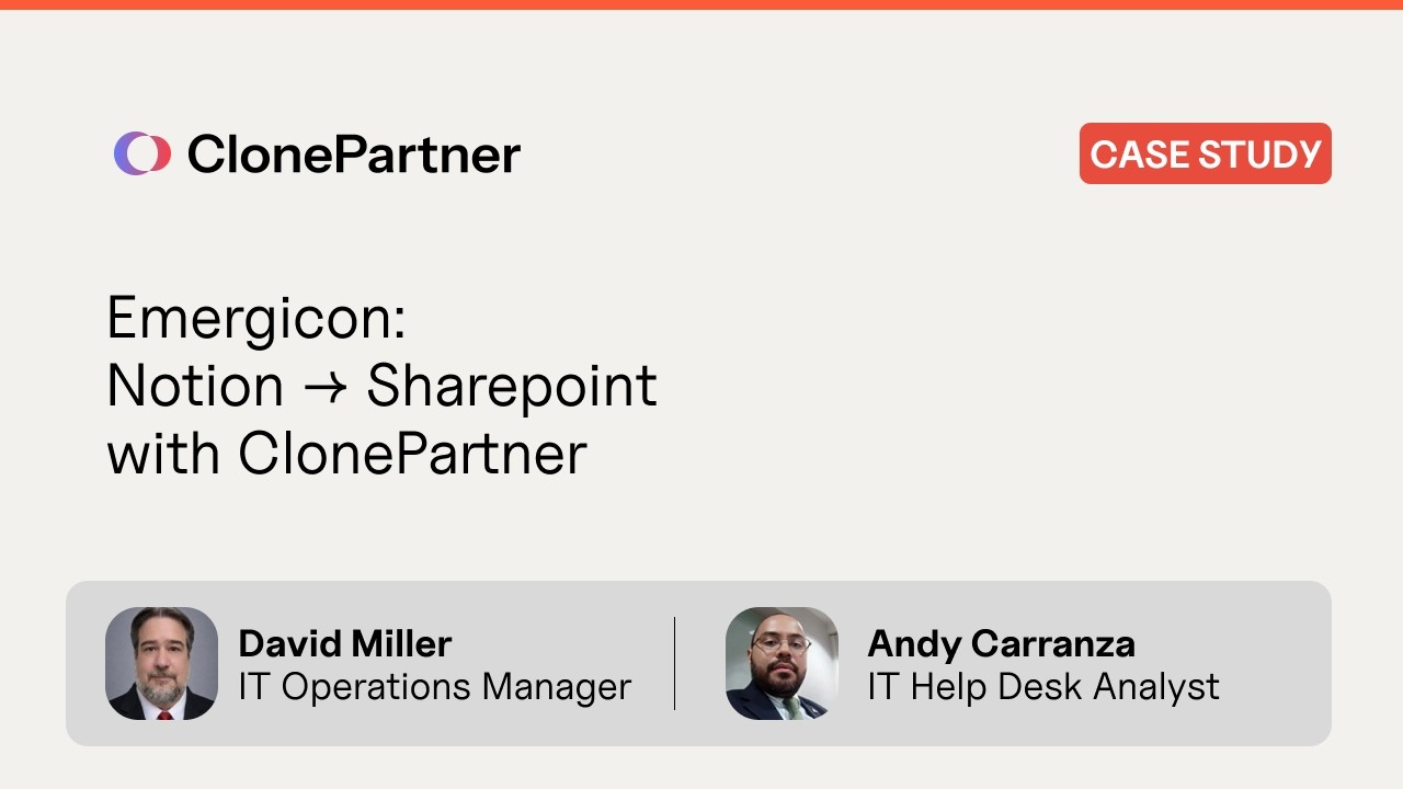 David Miller from Emergicon discusses their HIPAA-compliant Notion to SharePoint migration