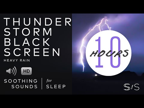 Heavy Thunderstorm & Rain | Black Screen | 10 Hours | Soothing Sounds for Sleep