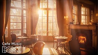 Crackling Fireplace & Smooth Jazz Music Ambience 🔥 4K Morning Coffee Shop Ambience