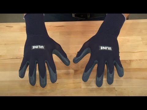 Uline Super Gription® Flex Latex Coated Gloves - Black, Large