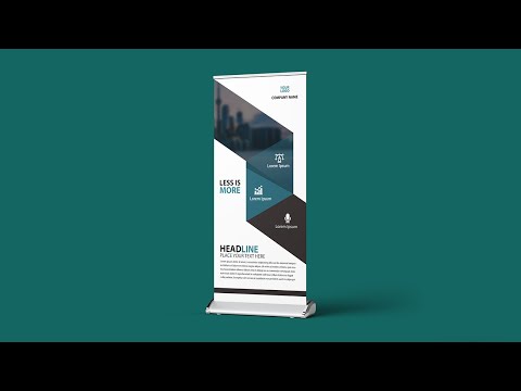 How to Design Corporate Roll Up Banner Photoshop Tutorial Professional Roll Up Vertex Graphic