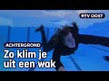 Tijgeren over het ijs en met gespreide benen het water uit | RTV Oost