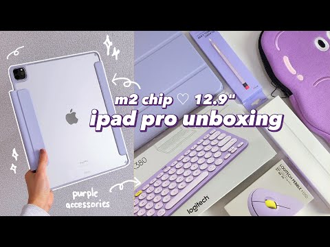 m2 ipad pro 12.9" unboxing ???? apple pencil 2 + accessories