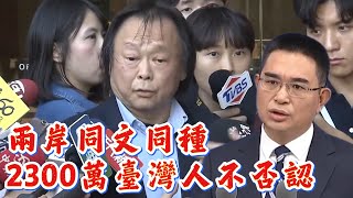 王世堅與國台辦論戰《沒出息》！民進黨立委王世堅：兩岸同文同種，2300萬台灣人不否認！