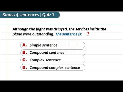 Sentences Quiz 1 by Quality Education | Simple, Compound, Complex & Compound-complex sentences