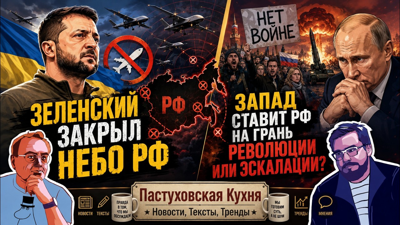 Зеленский закрыл небо РФ. Запад ставит РФ на грань революции или эскалации? П