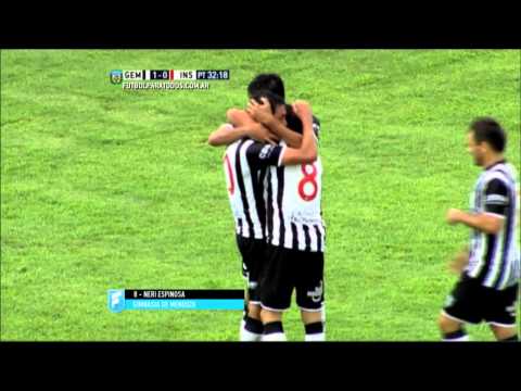 Gol de Espinoza. Gimnasia (M) 1 - Instituto 0. Fecha 3. B Nacional. FPT.