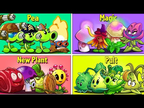 4 Team PEA x NEW PLANTS x MAGIC x PULT Battlez - PvZ 2 Team Plant vs Team Plant