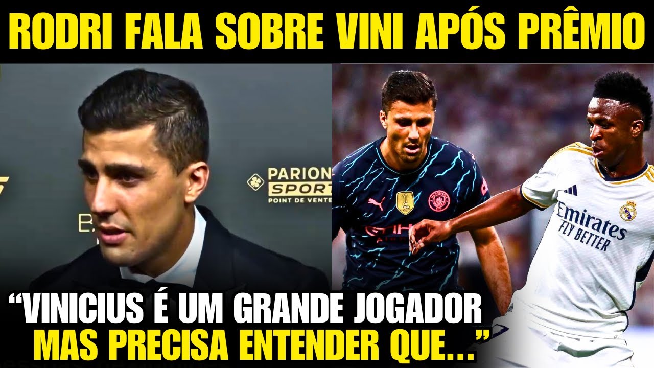 🚨 EITA! Olha o que o RODRI FALOU DO VINICIUS JR na ENTREVISTA PÓS PREMIAÇÃO!