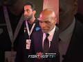 Mike Tyson ARRIVES for Fury vs Ngannou press conference; SWARMED by fans!