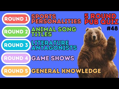 Das 5-Runden-Pub-Quiz | Sport, Tierliedtitel, Literatur, Spielshows & Allgemeinwissen (48)