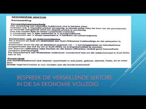 EKONOMIE GRAAD 11: 27 April 2020 - periode 5 (27115)