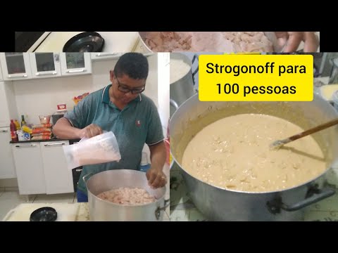 como fazer Strogonoff para 100  pessoas na prática