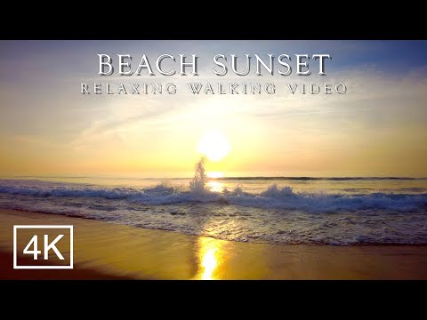 Perfect Sunset Beach Walk: Meco beach, Portugal 4K Ocean Sounds for Sleeping