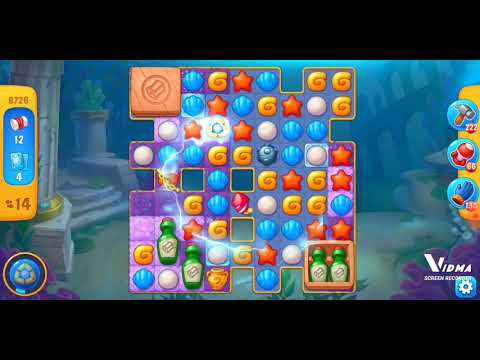 Fishdom. 8726 level no boosters and diamonds. 22 moves