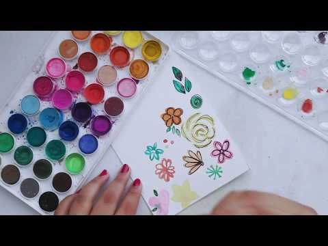 Como hacer Flores con acuarelas | How to Draw flower doodles journal with #watercolors | Shantal Art