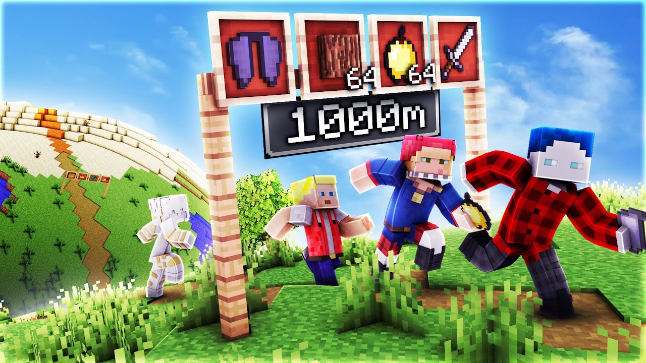 1000 BLÖCKE LAUFEN = ZUFÄLLIGES ITEM