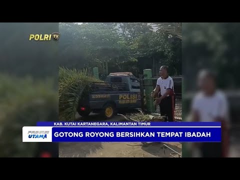 POLSEK KOTA BANGUN BAKSOS BERSIH-BERSIH MASJID JELANG HARI BHAYANGKARA
