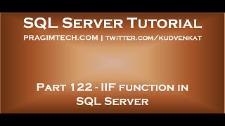 IIF function in SQL Server