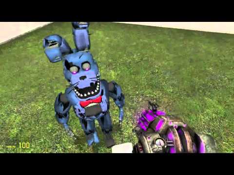 Playing garry's mod showing the fnaf 4 npcs and pill pack
